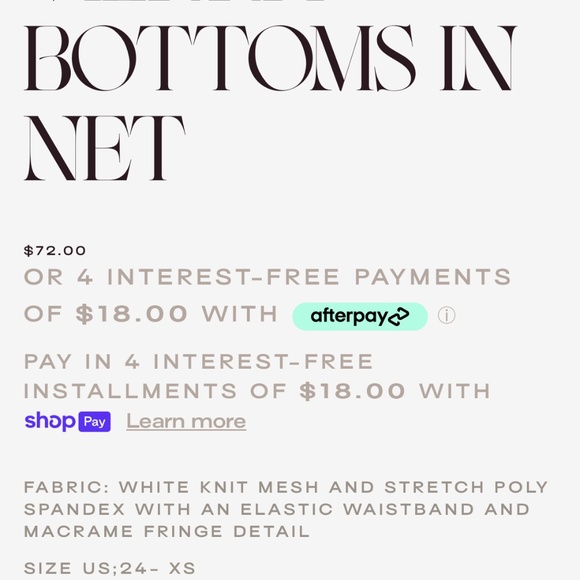 Vienna Bottoms in Net EastNWest Label in White - Picture 4 of 4